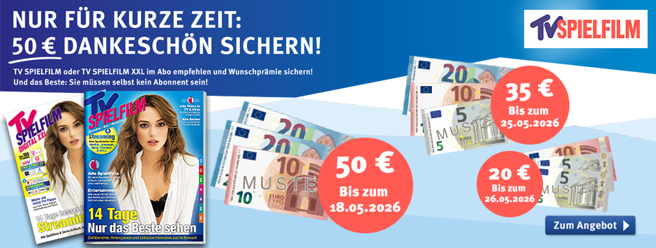 TV SPIELFILM + XXL - 50 EUR Aktion Countdown