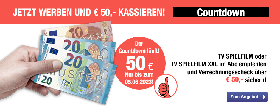 TV SPIELFILM + XXL - 50 EUR Aktion Countdown
