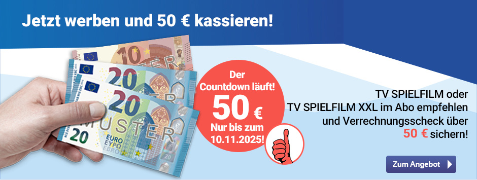 TV SPIELFILM + XXL - 50 EUR Aktion Countdown
