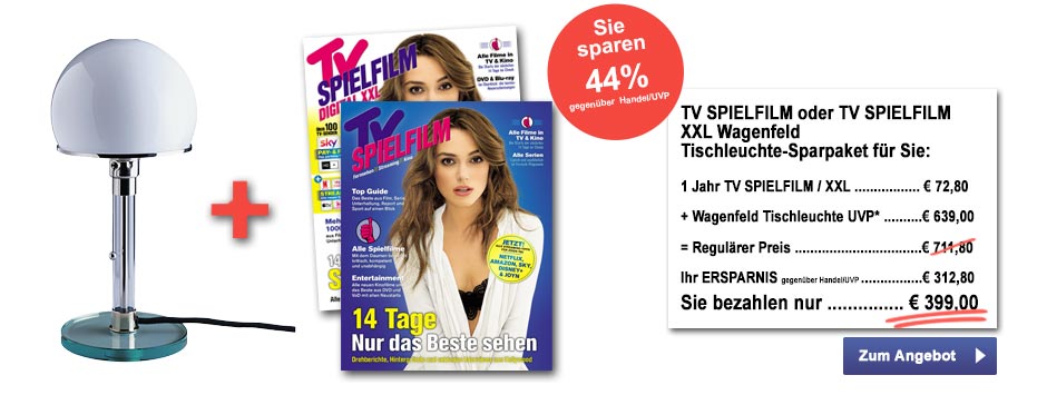 TV SPIELFILM + XXL - Wagenfeld Tischleuchte